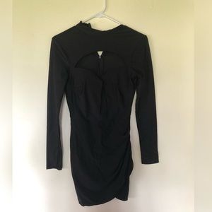 Fashion Nova black bodycon dress, size M.